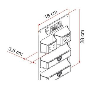Pocket kassett Fiamma compacte opbergoplossing voor camper en caravan