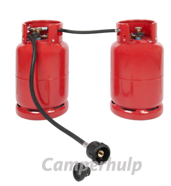 Compleet set 2 stalen LPG flessen