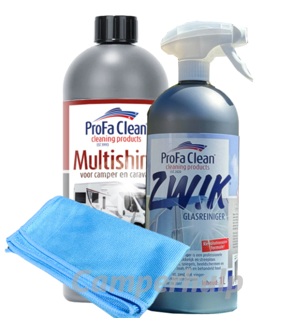 Multishine en Zwik glasreiniger + Gratis Glasdoek