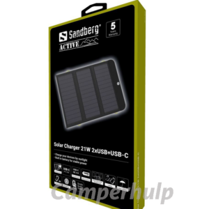 Sandberg Solar Charger 21W 2xUSB + USB-C Opvouwbaar Zonnepaneel met 10.000 mAh Powerbank