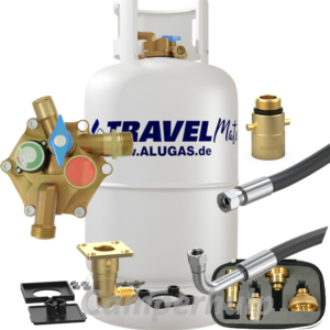 Aluminium LPG tankfles 27 liter met Livello inhoudsmeter en CAMPKO buitenvulset