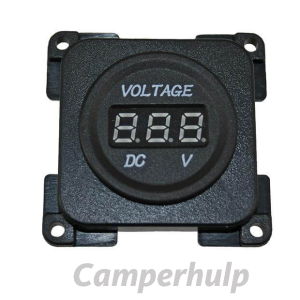 C-Line Voltmeter 10-30V Zwart 12V Inbouw Voltmeter voor Camper & Caravan
