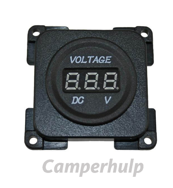 C-Line Voltmeter 10-30V Zwart 12V Inbouw Voltmeter voor Camper & Caravan