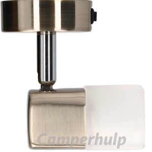Luna camper en caravan opbouwspot - ECE R10 - geborsteld staal met melkglas