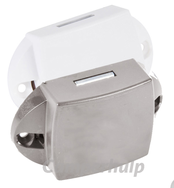Pushlock Binnenslot Opschroefslot Wit & Mat Chroom voor Camper & Caravan