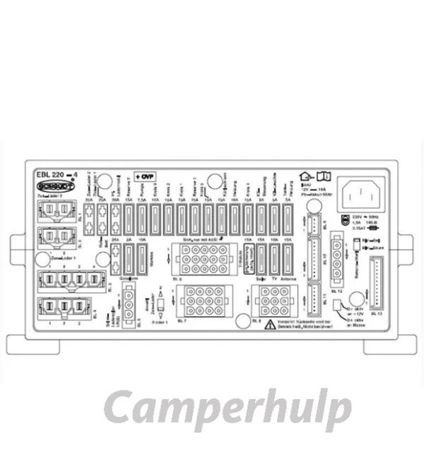 Schaudt Elektroblok EBL 220-4 A OVP 12V elektroblok met overspanningsbeveiliging