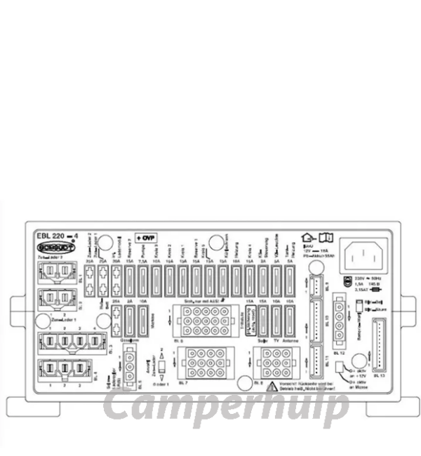 Schaudt EBL 220-4 A Elektroblock Camper 12V Acculader & Stroomvoorziening