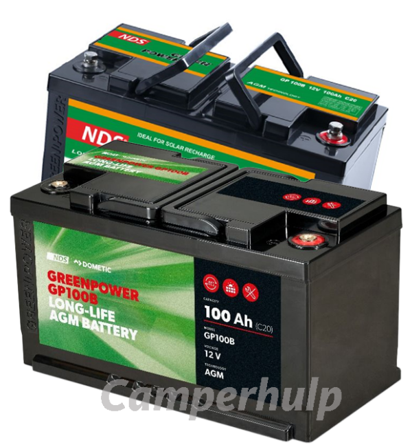 NDS GreenPower GP 100B AGM 12V 100Ah Service Accu voor Camper, Caravan en Boot