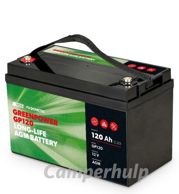NDS GreenPower GP 120 AGM Service Accu 12V 120Ah Camper, Caravan en Boot