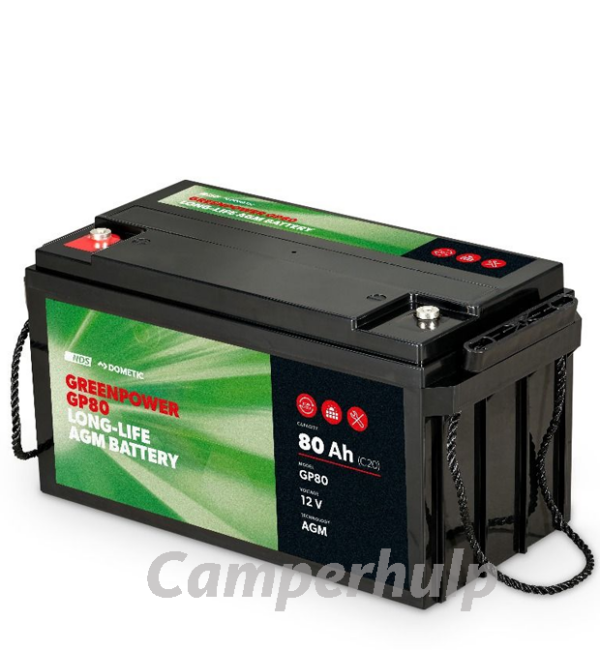 NDS GreenPower GP 80 AGM 12V 80Ah Service Accu voor Camper en Caravan