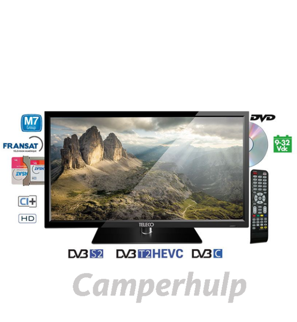 Teleco TEK 22D mini 21,5 inch Full HD TV met DVD voor camper en caravan