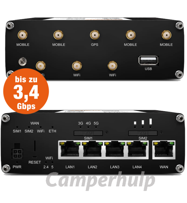 SELFSAT MWR 6550 5G Cat. 19 WiFi 6 WLAN router tot 3,4 Gbps inclusief SATCO 5G-antenne