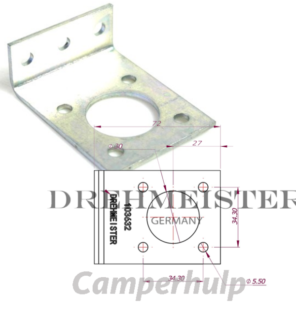 DREHMEISTER montagebeugel voor CAMPKO HK Flat LPG vulklep 90°