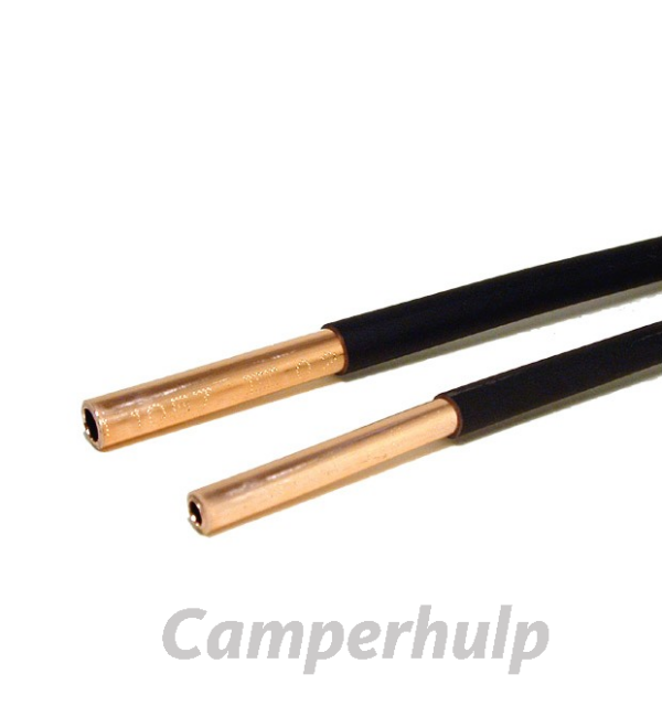Koperen leiding 8 x 0,8 mm geïsoleerd per meter verkocht