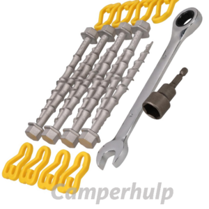 Alu-Camp aluminium schroefharingen 15 cm complete set van 8