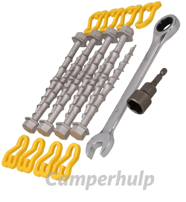 Alu-Camp aluminium schroefharingen 15 cm complete set van 8