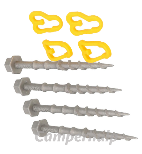 Alu-Camp aluminium schroefharingen 15 cm set van 4
